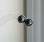 Elly’s 12.3mm Tahitian Black Platinum ocean Pearls Earrings Studs: Extreme luster Mirrored,S925 silver minimalist earrings. black pearls daily office earrings studs for her anniversary