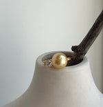 Elly’s 9.6mm South sea deep golden ocean pearl Ring: Extreme luster mirrored, S925 silver with gold plated adjustable floral Ring. high quality golden pearl ring for her