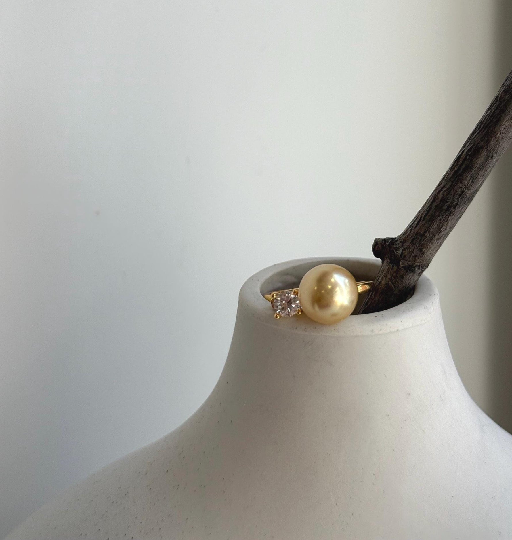 Elly’s 9.6mm South sea deep golden ocean pearl Ring: Extreme luster mirrored, S925 silver with gold plated adjustable floral Ring. high quality golden pearl ring for her birthday