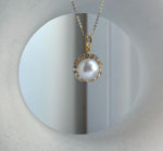 Elly’s 12.3mm Australian Ocean cold White pearl Pendant: Extreme luster mirrored, 1.7x2.7cm, S925 Silver pendant necklace set. high quality ocean pearl pendant for her birthday anniversary daily office wear