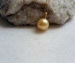 Elly’s 11.8mm Genius South sea ultra gold ocean pearl Pendant: Extreme luster, 2cm high, s925 silver minimalist daily pendant. gift for her daily office wear