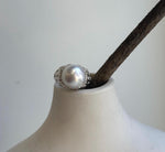 Elly’s 12.4mm Australian ocean white blue pearl Ring: Extreme luster mirrored, S925 silver adjustable Vintage Ring. high quality white ocean pearl silver ring for her Mother’s Day gift