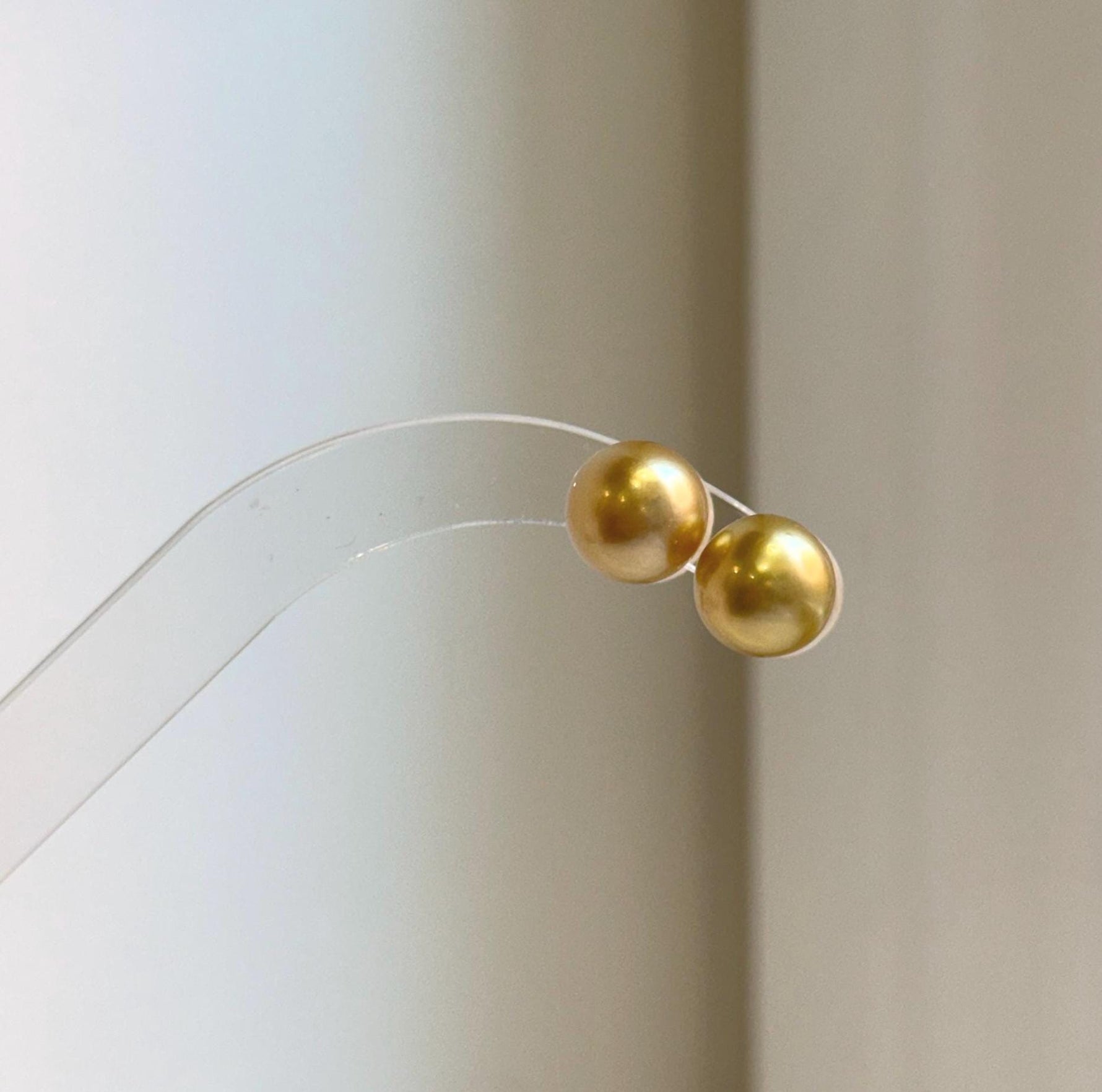 Elly’s 10mm Genius natural South sea Deep Tea Gold ocean Pearls Earrings studs: Extreme luster, S925 silver minimalist earrings studs. high quality golden ocean pearl earrings for her