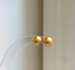 Elly’s 10.4mm Edison ultra gold Pearls Earrings Studs: Extreme luster Mirrored, S925 silver minimalist earrings studs.