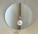 Elly’s 14.3mm Huge Edison white Pearl Vintage Pendant: Extreme luster, 2.3cm high, s925 silver pendant necklace set.