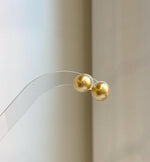 Elly’s 9.7mm Genius natural South sea Deep Tea Gold ocean Pearls Earrings studs: Extreme luster, S925 silver minimalist earrings studs. high quality golden ocean pearl earrings studs for her holiday