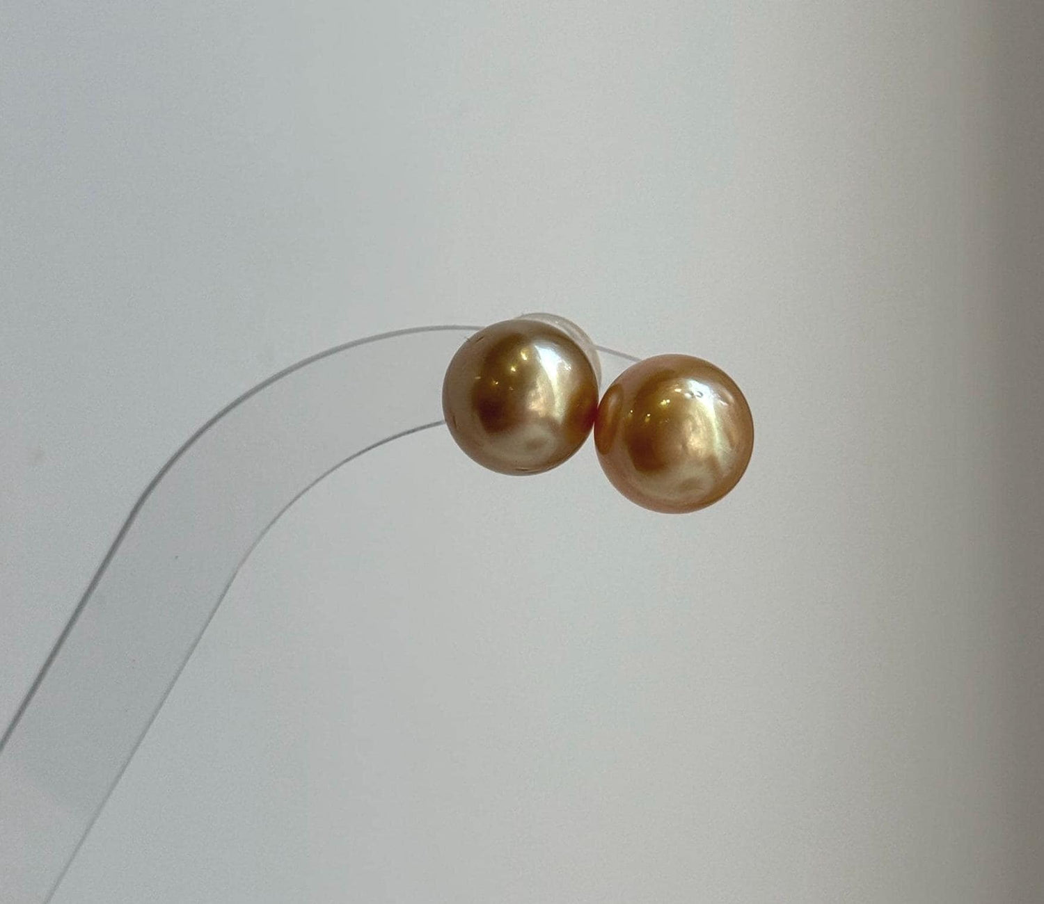 Elly’s Au750 18K real gold 11.7mm Genius natural South sea Deep Tea Gold ocean Pearls Earrings studs: Extreme luster mirrored.high quality golden pearls 18k gold earrings studs for her