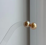 Elly’s Au750 18K real gold 11.7mm Genius natural South sea Deep Tea Gold ocean Pearls Earrings studs: Extreme luster mirrored.high quality golden pearls 18k gold earrings studs for her anniversary