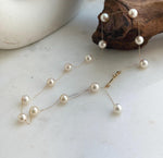 Elly’s Au750 18K Gold, extreme luster Mirrored, 14pcs Akoya Ivory Ocean Pearls  vintage Satellite Necklace, 7.2-7.9mm, 17.7”. high quality ocean pearls 18k gold satellite necklace for her daily office wear