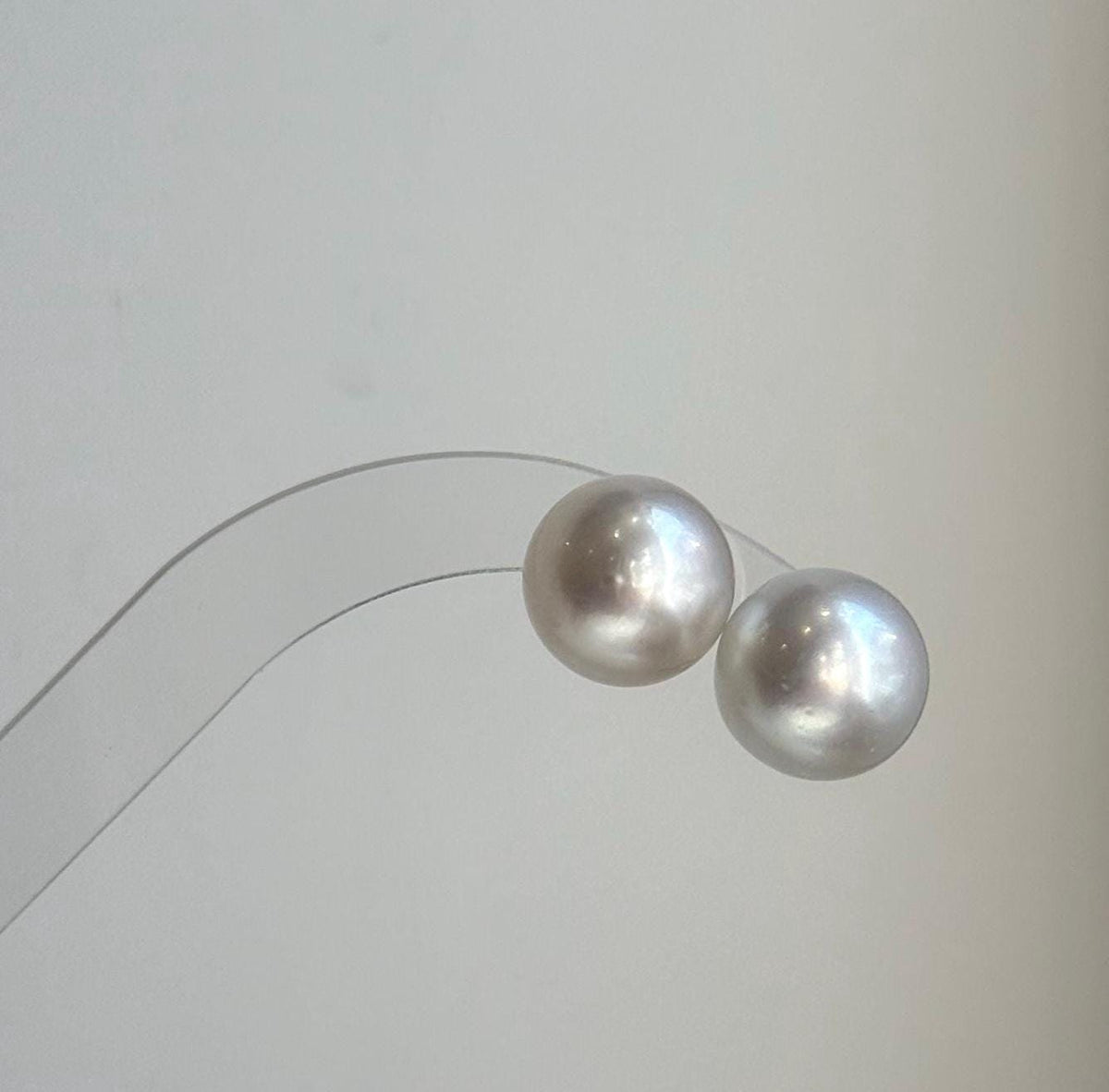 Elly’s 13.6mm Huge Australian Ocean White Pearls Earrings Studs: Extreme luster mirrored, S925 silver minimalist earrings studs. high quality pearls earrings studs for her