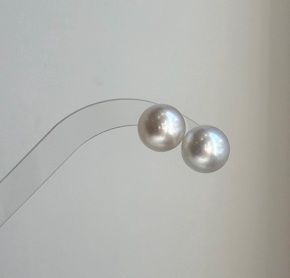 Elly’s 13.6mm Huge Australian Ocean White Pearls Earrings Studs: Extreme luster mirrored, S925 silver minimalist earrings studs. high quality pearls earrings studs for her