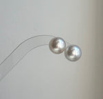 Elly’s 13.6mm Huge Australian Ocean White Pearls Earrings Studs: Extreme luster mirrored, S925 silver minimalist earrings studs. high quality pearls earrings studs for her