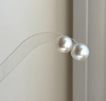 Elly’s 13.6mm Huge Australian Ocean White Pearls Earrings Studs: Extreme luster mirrored, S925 silver minimalist earrings studs. high quality pearls earrings studs for her