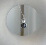 Elly’s 7.9-10.5mm Akoya Tahitian ocean pearl Pendant: Extreme luster, 3.1cm high, S925 Silver Gourd pendant Chain Set. gift for her