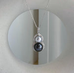 Elly’s 7.9-10.5mm Akoya Tahitian ocean pearl Pendant: Extreme luster, 3.1cm high, S925 Silver Gourd pendant Chain Set. gift for her