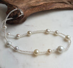 Elly’s 12pcs 9.2-14.4mm Australian ocean white Freshwater pearls necklace:Extreme luster mirrored, 20”, S925 silver necklace strand. daily office ocean pearls necklace strand for her