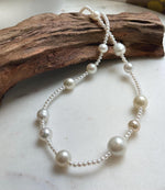 Elly’s 12pcs 9.2-14.4mm Australian ocean white Freshwater pearls necklace:Extreme luster mirrored, 20”, S925 silver necklace strand. daily office ocean pearls necklace strand for her holiday