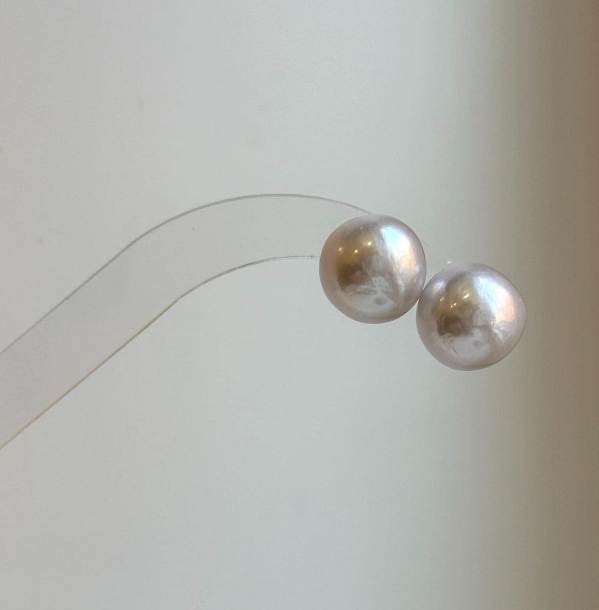 Elly’s 13.3mm Large Edison white Pearls Earrings studs: Extreme luster Mirrored, S925 silver minimalist earrings. daily office earrings studs for her birthday