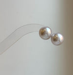 Elly’s 13.3mm Large Edison white Pearls Earrings studs: Extreme luster Mirrored, S925 silver minimalist earrings. daily office earrings studs for her birthday