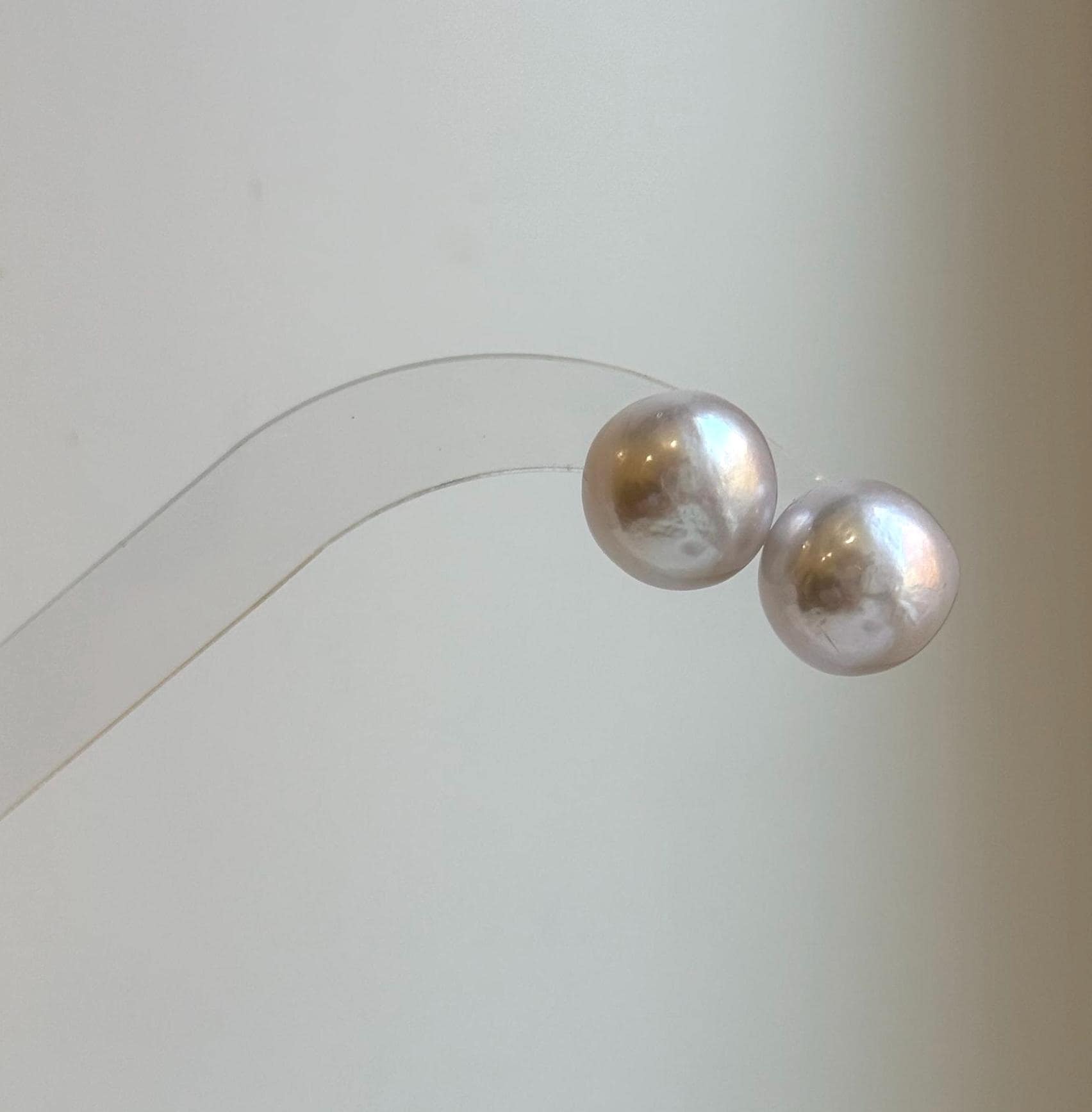 Elly’s 13.3mm Large Edison white Pearls Earrings studs: Extreme luster Mirrored, S925 silver minimalist earrings. daily office earrings studs for her birthday