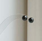 Elly’s 8.2mm Tahitian Hunter ocean Pearls Earrings Studs: Extreme luster Mirrored,S925 silver minimalist earrings.