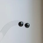 Elly’s 8.2mm Tahitian Hunter ocean Pearls Earrings Studs: Extreme luster Mirrored,S925 silver minimalist earrings.