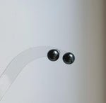 Elly’s 8.2mm Tahitian Hunter ocean Pearls Earrings Studs: Extreme luster Mirrored,S925 silver minimalist earrings.