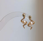 Elly’s Insale Akoya ocean pearls Snake Earrings: Extreme luster mirrored, 6.6mm, S925 silver cool earrings. high quality ocean pearls snake earrings for her daily office earrings