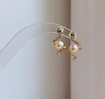 Elly’s Insale Akoya ocean pearls Snake Earrings: Extreme luster mirrored, 6.6mm, S925 silver cool earrings. high quality ocean pearls snake earrings for her