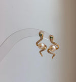 Elly’s Insale Akoya ocean pearls Snake Earrings: Extreme luster mirrored, 6.6mm, S925 silver cool earrings. high quality ocean pearls snake earrings for her birthday