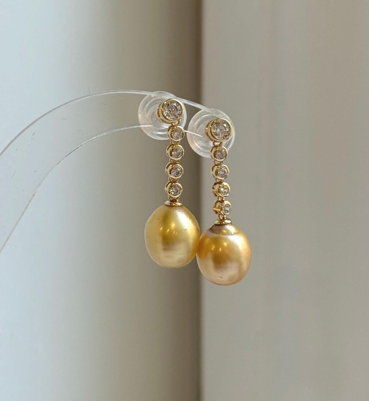 Elly’s 10.7mm Genius South sea deep golden ocean Pearls Earrings: Extreme luster mirrored, 3.1cm high, S925 silver earrings chandeliers. high quality daily office earrings gift for her birthday