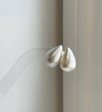 Elly’s 13.9x21mm Genius off white Ocean Mabe Pearls Earrings Studs: Extreme luster Mirrored, S925 silver minimalist earrings studs.high quality ocean Mabe pearls earrings for her office daily wear