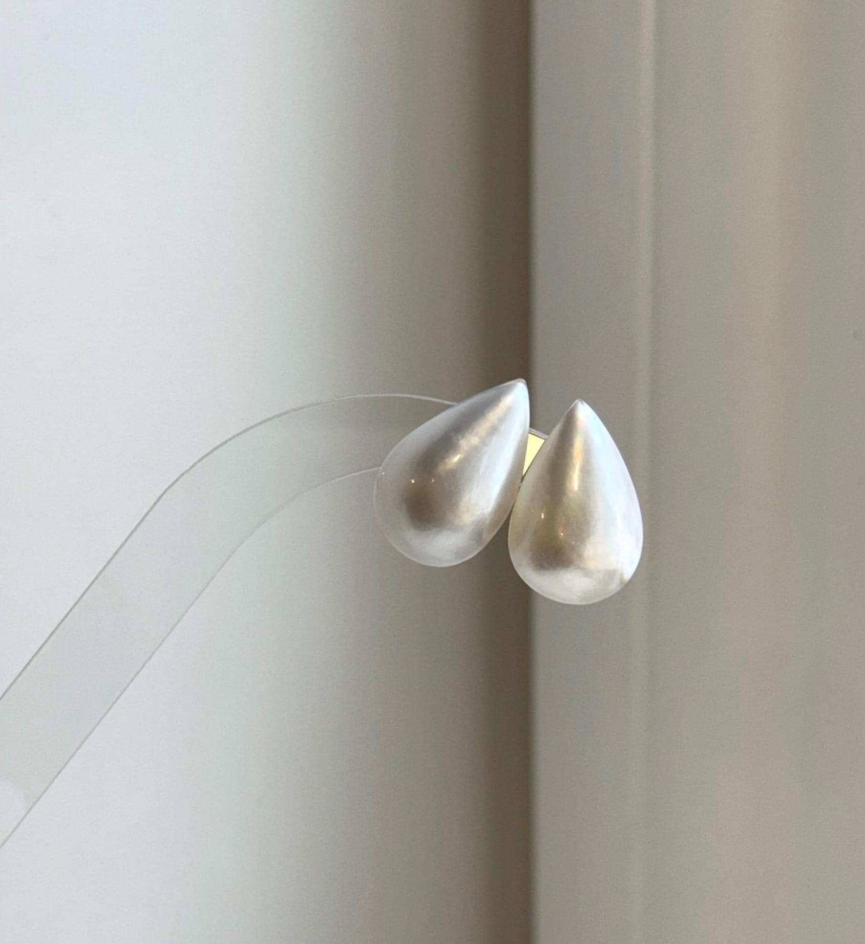 Elly’s 13.9x21mm Genius off white Ocean Mabe Pearls Earrings Studs: Extreme luster Mirrored, S925 silver minimalist earrings studs.high quality ocean Mabe pearls earrings for her office daily wear