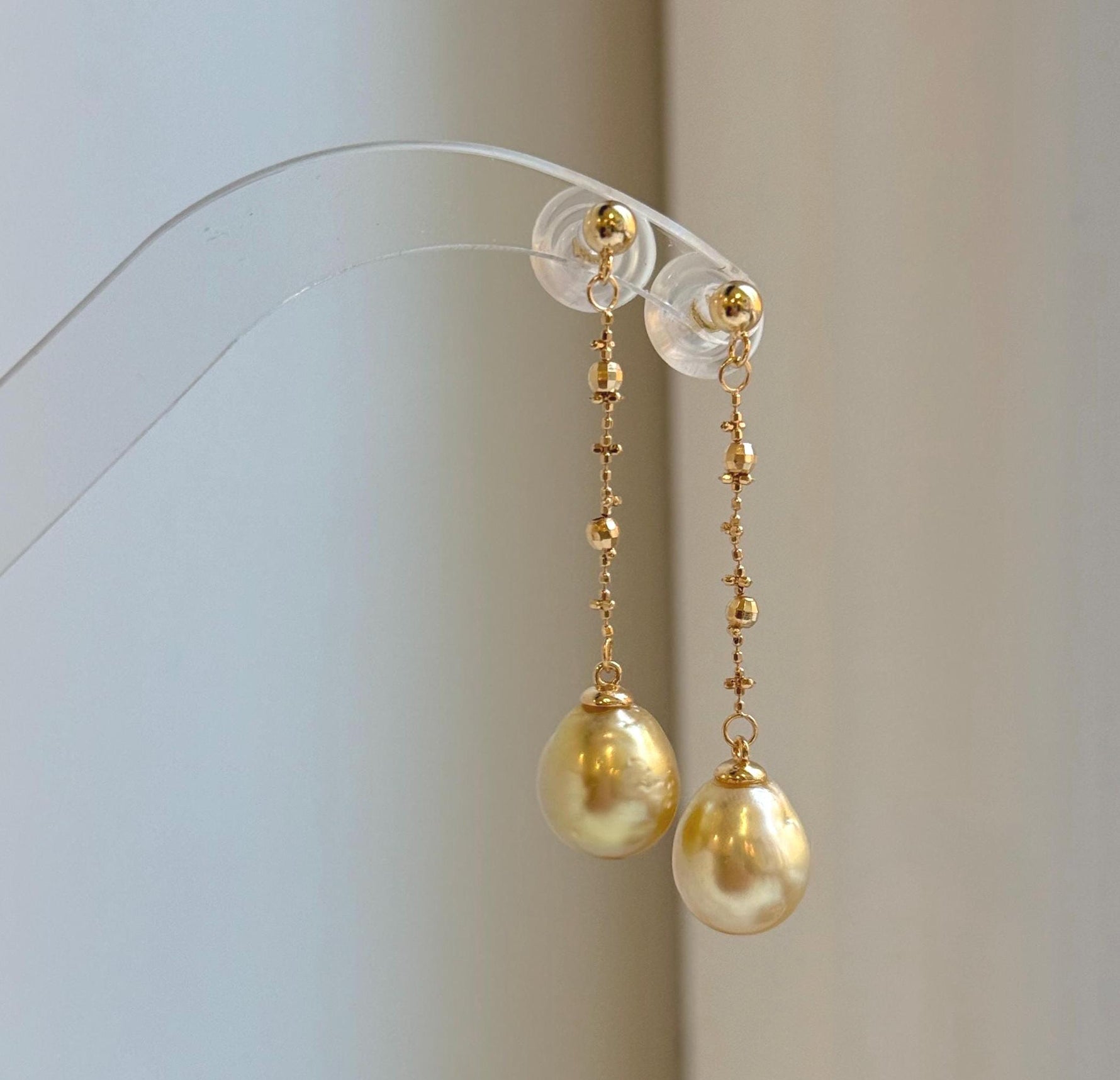 Elly’s 10.8mm Genius South sea deep Tea golden ocean Pearls Earrings: Extreme luster mirrored, 5cm high, S925 silver earrings chandeliers.