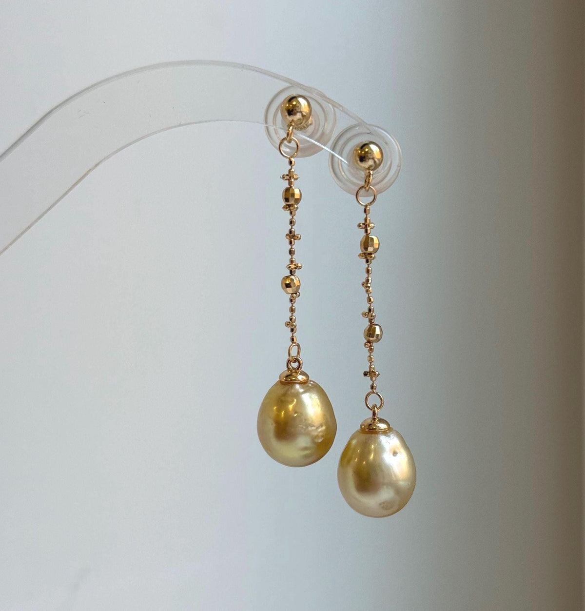 Elly’s 10.8mm Genius South sea deep Tea golden ocean Pearls Earrings: Extreme luster mirrored, 5cm high, S925 silver earrings chandeliers.
