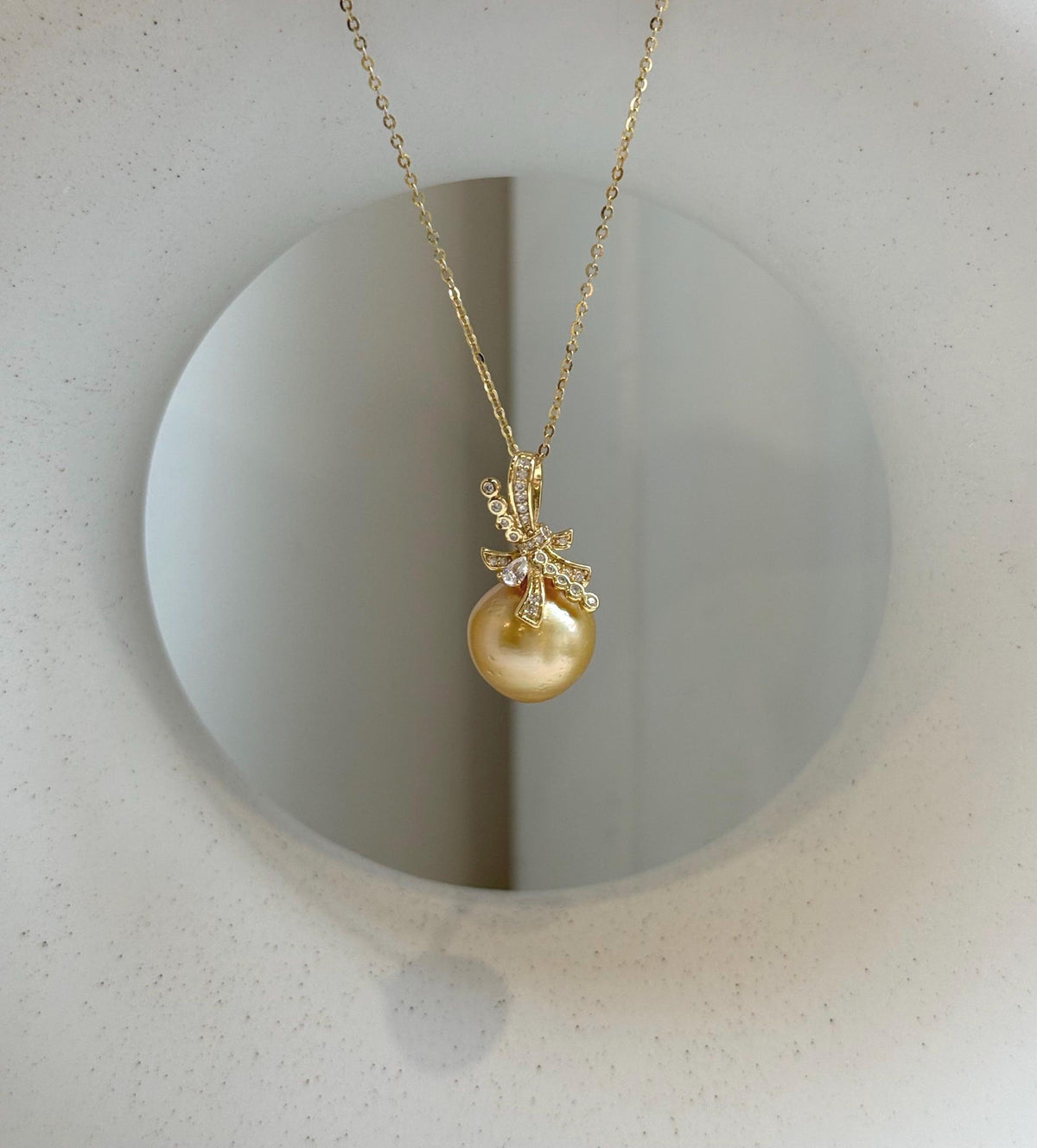 Elly’s 12.1mm Genius South sea deep golden ocean pearl Pendant: Extreme luster, 2.4cm high, s925 silver 18k gold plated minimalist pendant. gift for her birthday