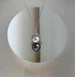 Elly’s 8.6-10.4mm Akoya Tahitian ocean pearl Pendant: Extreme luster, 3.1cm high, S925 Silver Gourd pendant Chain Set. gift for her