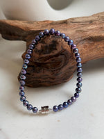 Elly’s 4.5-5mm Freshwater Blueberry Pearls Bracelet: Extreme luster mirrored, S925 silver Bracelet. different sizes.