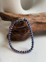 Elly’s 4.5-5mm Freshwater Blueberry Pearls Bracelet: Extreme luster mirrored, S925 silver Bracelet. different sizes.