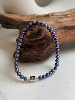 Elly’s 4.5-5mm Freshwater Blueberry Pearls Bracelet: Extreme luster mirrored, S925 silver Bracelet. different sizes.