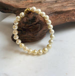 Elly’s 6.9-7.5mm Genius Akoya light golden ocean Pearls Bracelet: Extreme luster mirrored, S925 silver Bracelet. different sizes.
