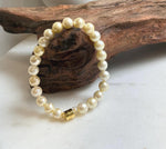 Elly’s 6.9-7.5mm Genius Akoya light golden ocean Pearls Bracelet: Extreme luster mirrored, S925 silver Bracelet. different sizes.
