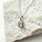 Bezel Princess Cut Moissanite Necklace | 1.2 CT D/VVS1 Flawless Brilliant Cut Moissanite Minimalist Pendant | Solid S925 Silver Jewelry