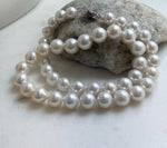 Elly’s 43pcs White Edison Pearls Necklace Strand: Extreme luster, 9.2-12mm, 19.3”, S925 silver necklace. daily office Edison white pearls necklace strand for her anniversary
