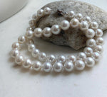 Elly’s 43pcs White Edison Pearls Necklace Strand: Extreme luster, 9.2-12mm, 19.3”, S925 silver necklace. daily office Edison white pearls necklace strand for her Mother’s Day gift