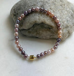 Elly’s Natural Multicolor Pearls Bracelet: Extreme luster mirrored, S925 silver Bracelet.