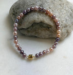 Elly’s Natural Multicolor Pearls Bracelet: Extreme luster mirrored, S925 silver Bracelet.high quality colorful pearls bracelet for her birthday