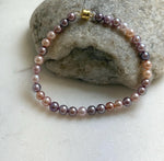 Elly’s Natural Multicolor Pearls Bracelet: Extreme luster mirrored, S925 silver Bracelet.high quality colorful pearls bracelet for her