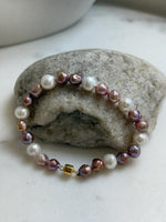 Elly’s Natural Multicolor Pearls Bracelet: Extreme luster mirrored, S925 silver Bracelet.high quality colorful pearls bracelet for her