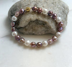 Elly’s Natural Multicolor Pearls Bracelet: Extreme luster mirrored, S925 silver Bracelet.high quality colorful pearls bracelet for her
